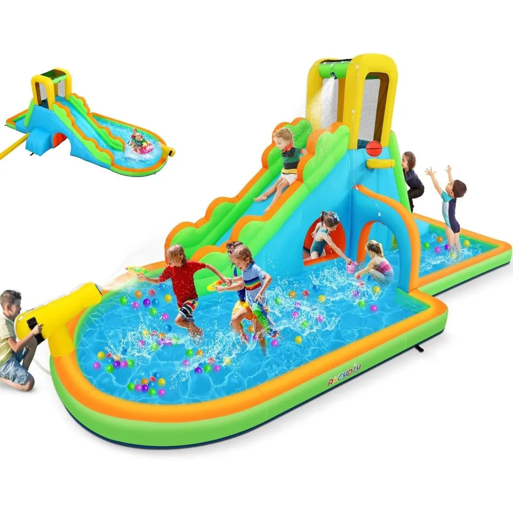 Inflatable Water Slide with Climbing Wall and Bounce House