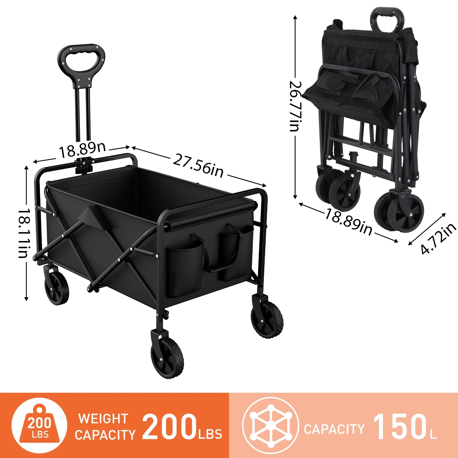 Portable Adjustable  Multi-use Household Folding Handcart