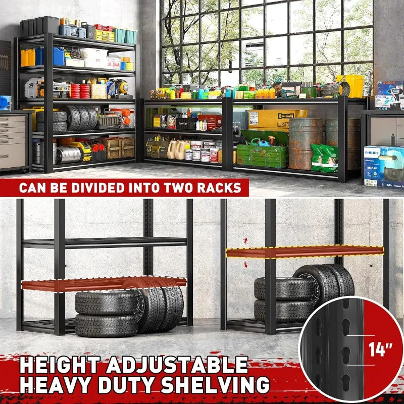 3000 lb. Industrial Metal Heavy Duty Adjustable Garage Shelving.