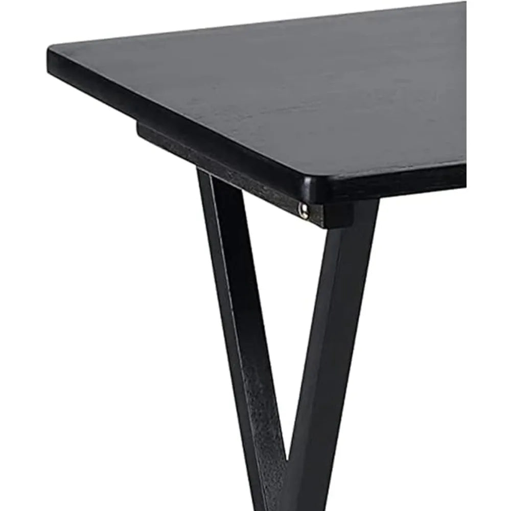 Black Wood Construction Portable Folding TV Snack Tray.