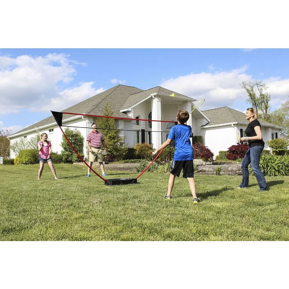 Portable Badminton Set with Independent Base - No Tools or Stakes Required