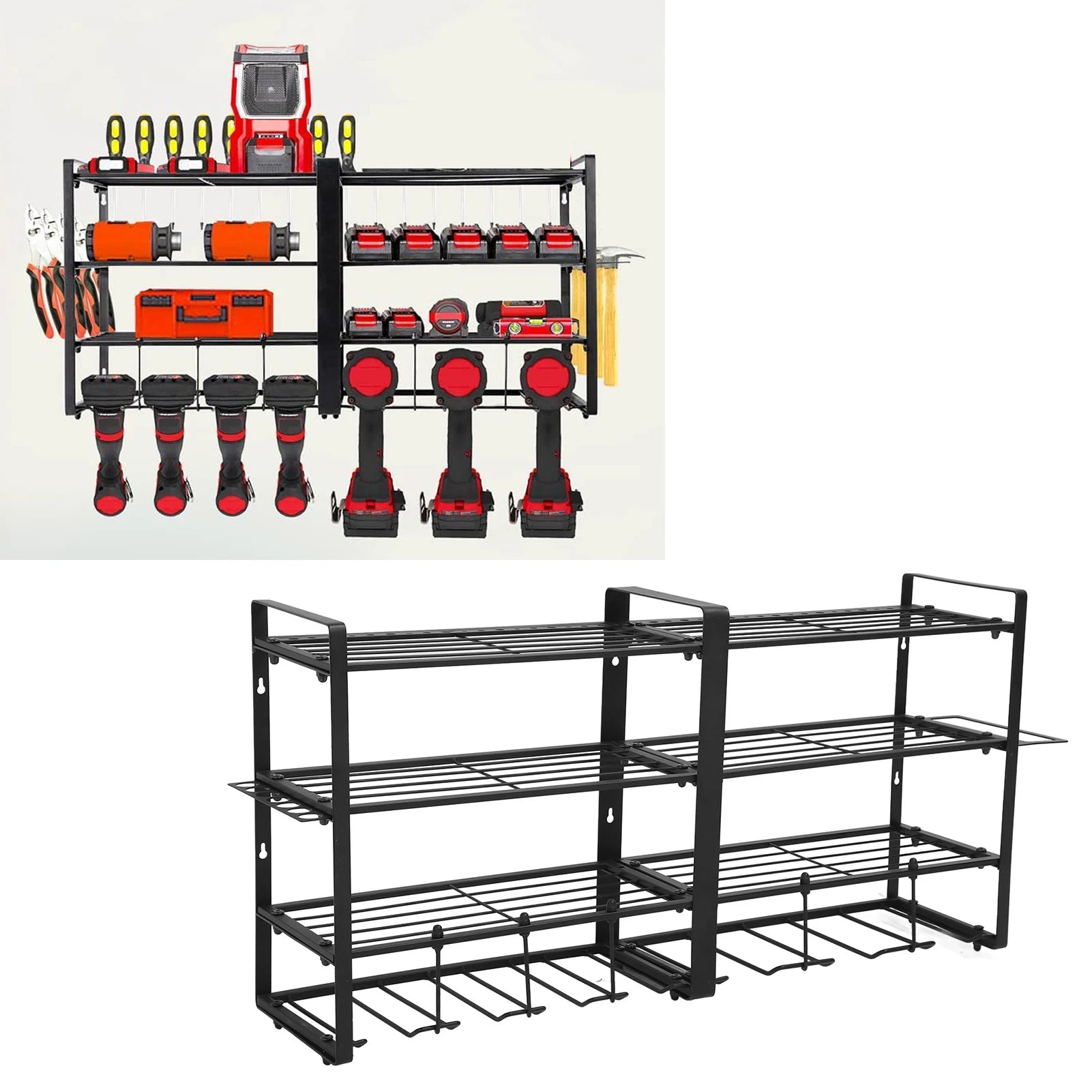4 Tier Wall Mount Power Tool Organizer .