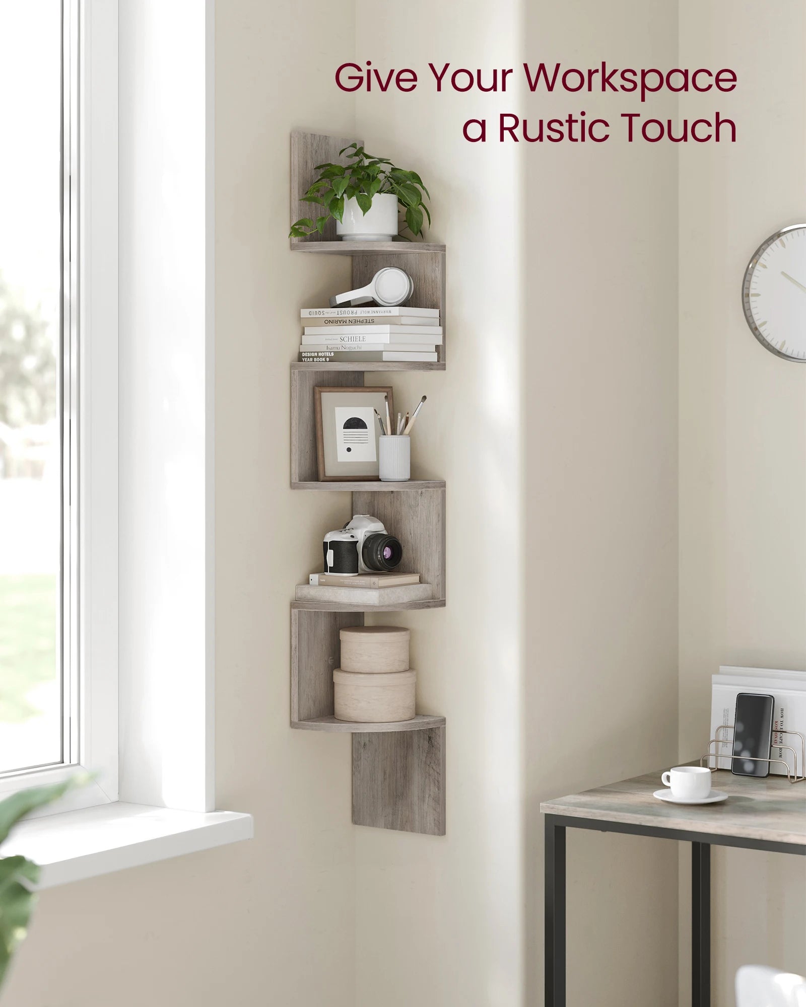 Multi-Purpose 5-Tier Floating Corner Shelf with Easy Installation