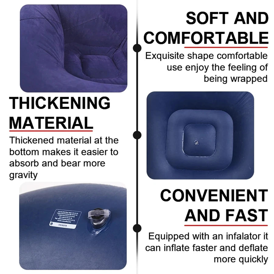 Large Soft and Comfortable Inflatable Sofa Bean Bag Chair with Air Pump Included.