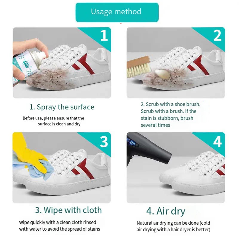 White Shoe Cleaning and Polishing Multi-Functional Foam Cleaner