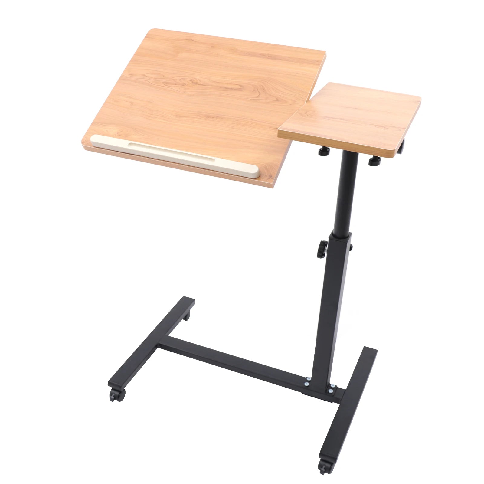 Adjustable Rolling Laptop Desk with 360° Rotating Tabletop.