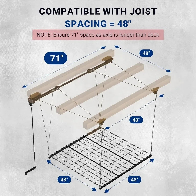 Garage Lifting Metal 4 x 4 ft. Overhead Storage Rack.