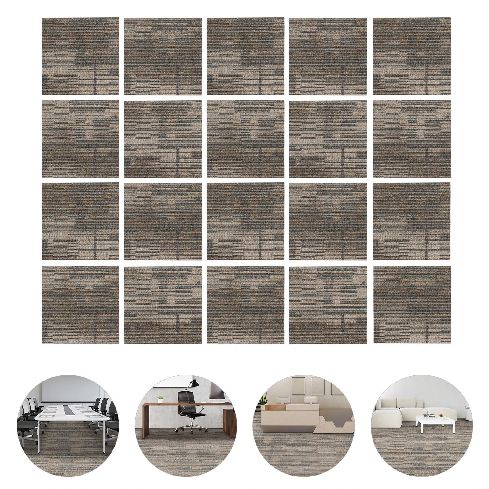 20Pcs Commercial 20"x20" Adhesive Carpet Floor Squares