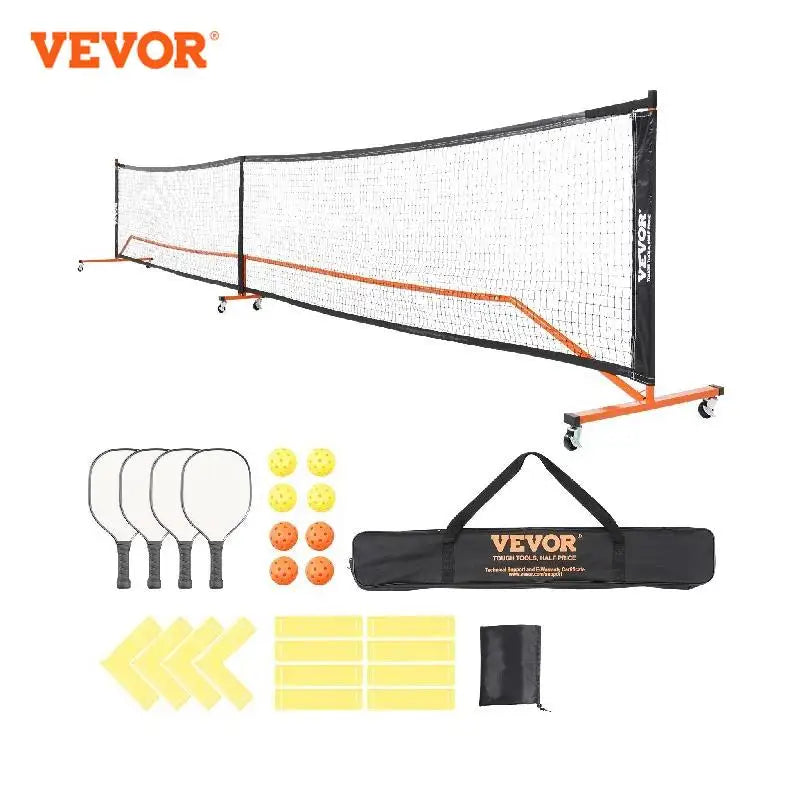 VEVOR Portable 22FT Full Court Official Pickleball Net System with Court Line