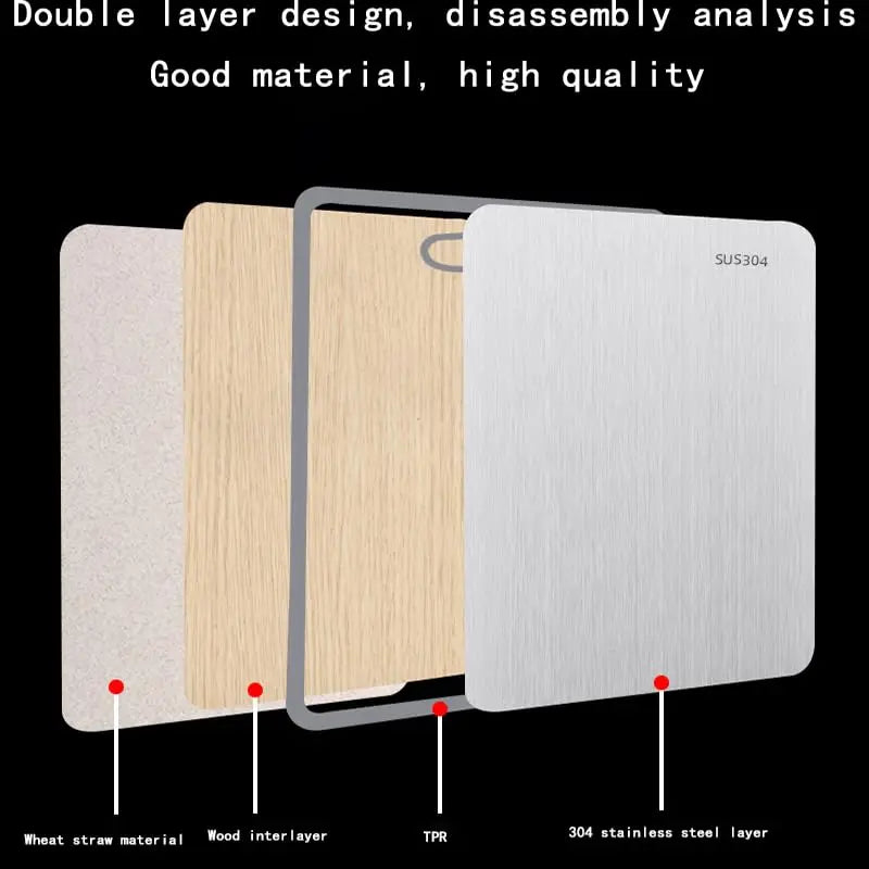 304 Stainless Steel Double-Sided Cutting Board.