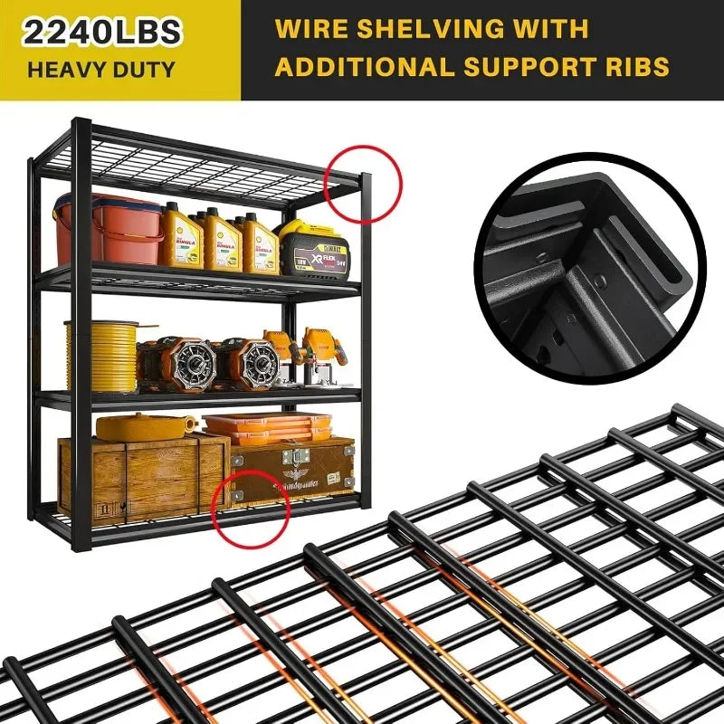3 Heavy Duty Metal Shelving Units for Garage,