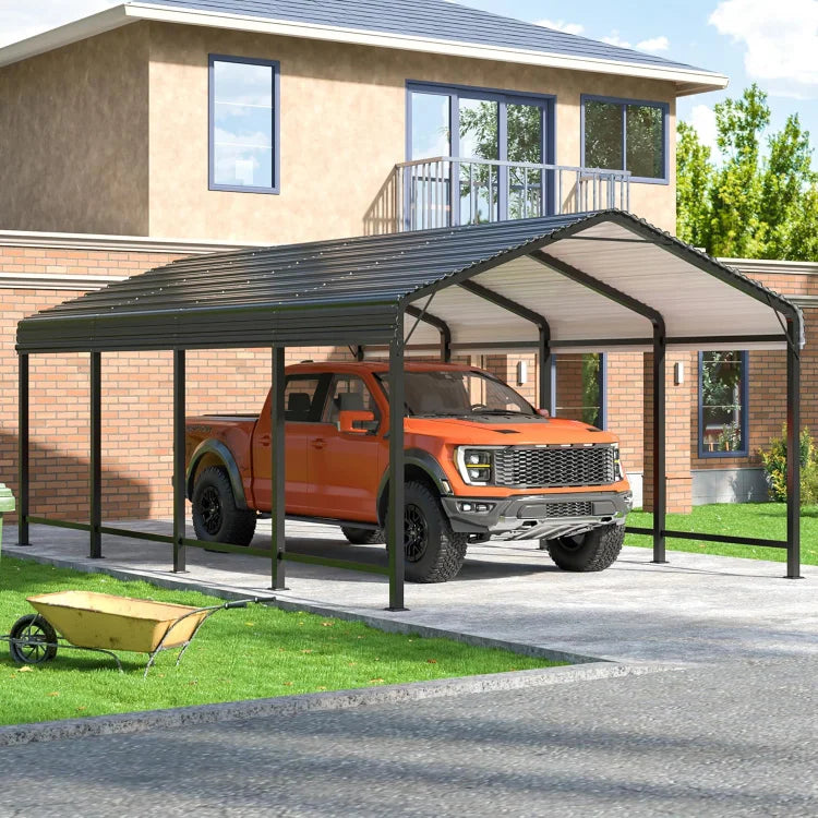 12x20 Ft. Heavy Duty Metal Outdoor Carport with Reinforced Base