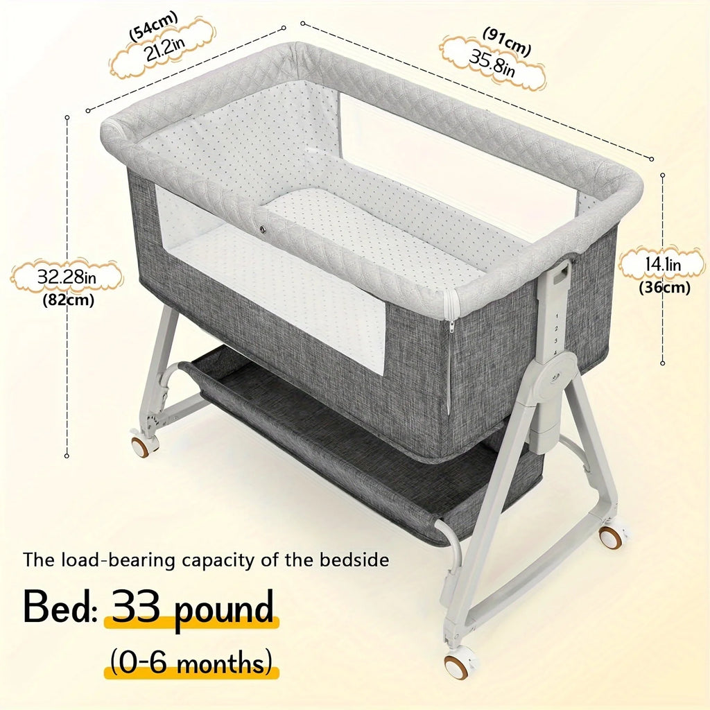 3-in-1 Baby Bedside Bassinet or Sleeper on Wheels.