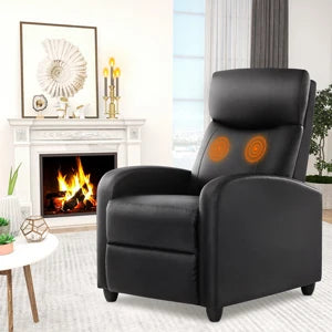 Recliner Chair with Massage, Lumbar Support and Adjustable Modern Padded Seat and Backrest