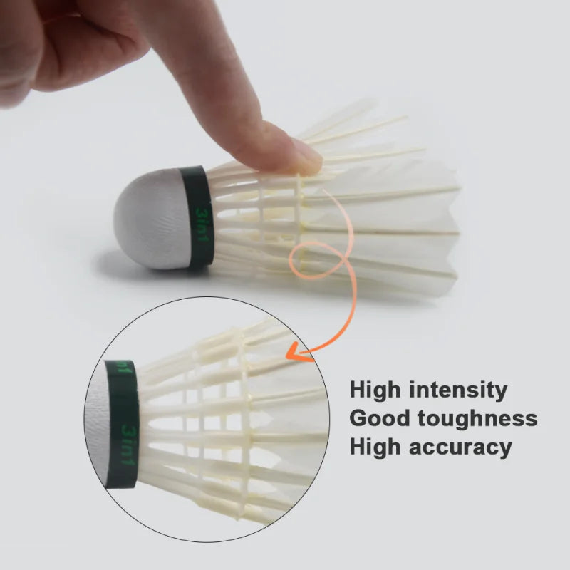 12Pcs 3in1 Training Shuttlecocks