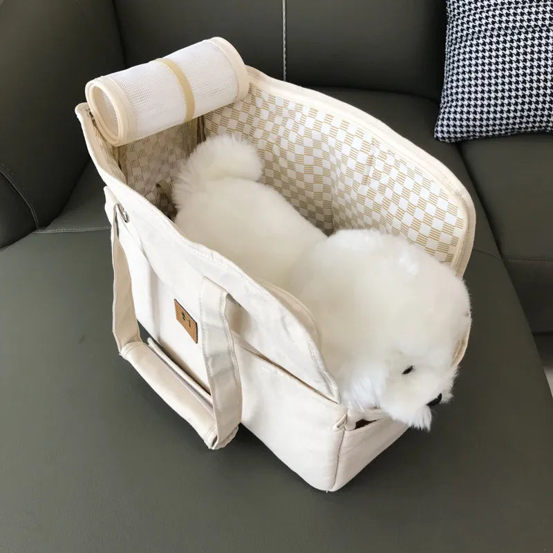 Small Pet Portable Shoulder Handbag Carrier; Non-slip Car Seat Carrier