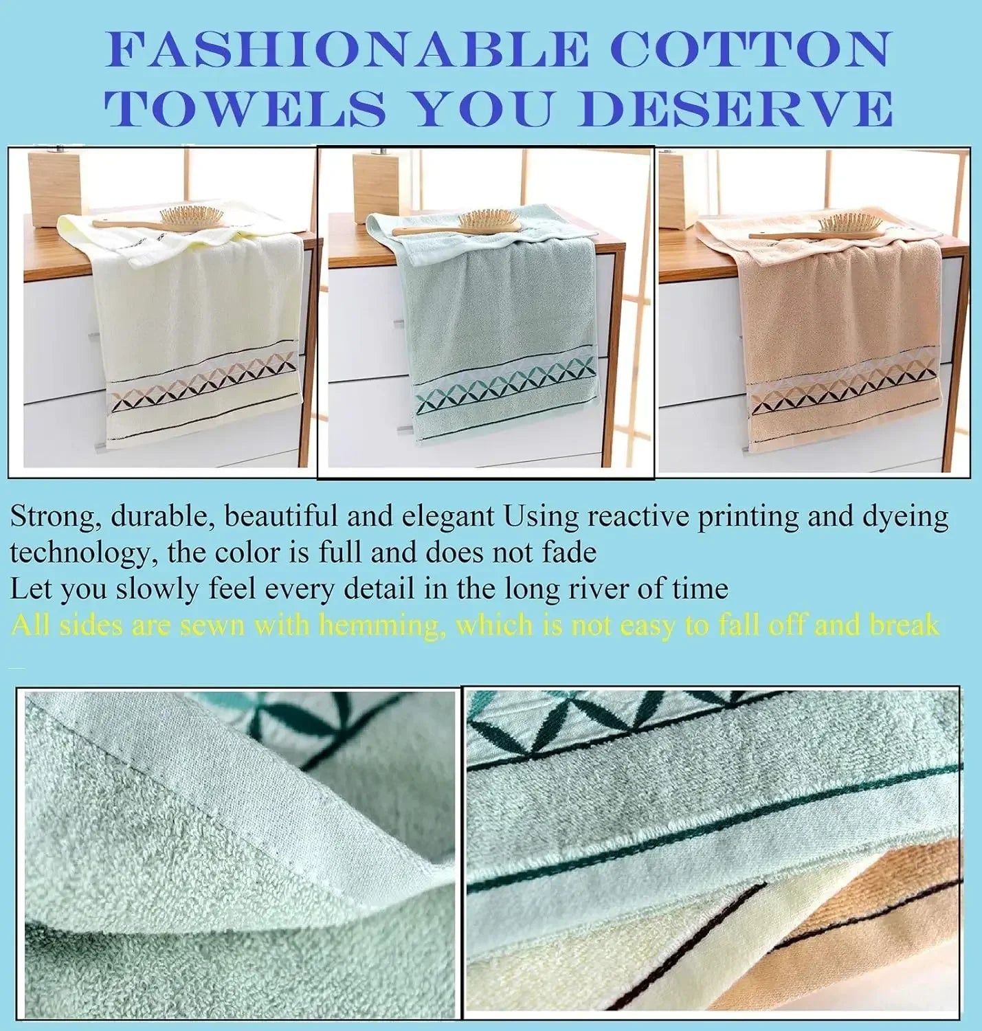 4 piece pure cotton hand towel,