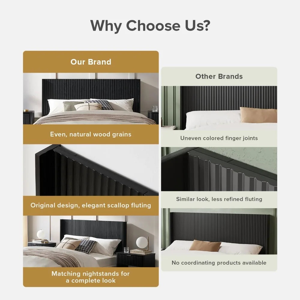 62.4" Wooden Wall Mount Queen Size Headboard