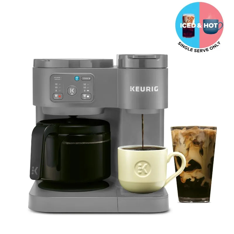 Hot & Iced Single-Serve K-Cup Pod Coffee Maker & Carafe.