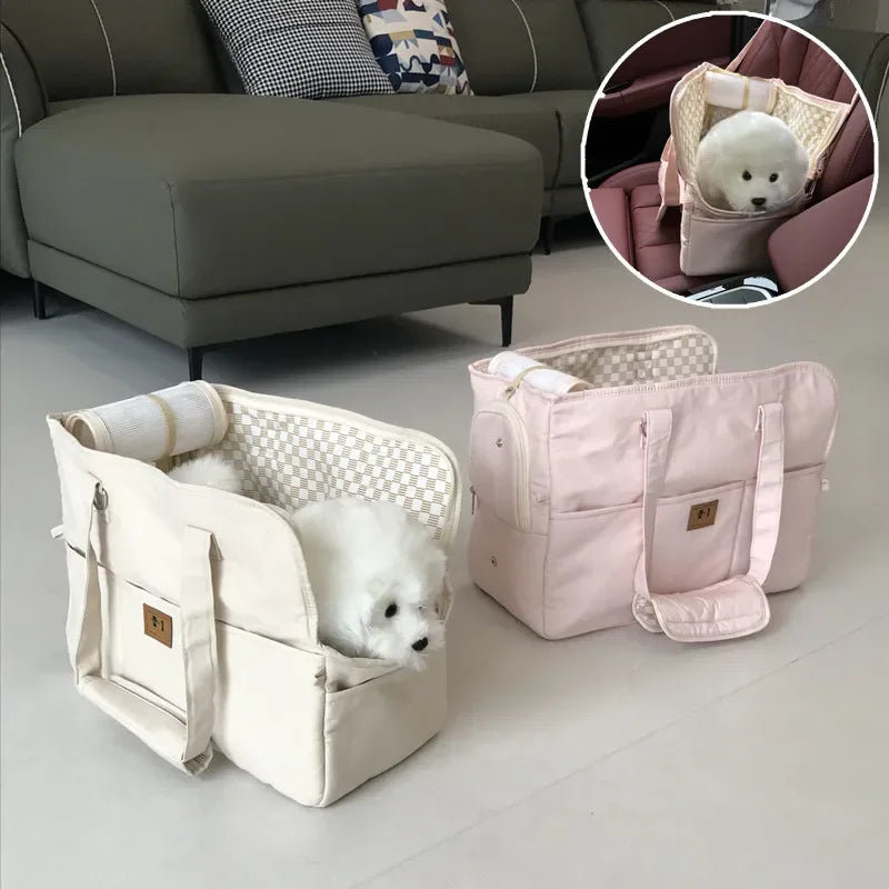 Small Pet Portable Shoulder Handbag Carrier; Non-slip Car Seat Carrier