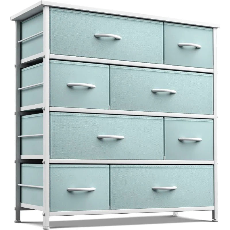 Steel Frame Dresser with 8 Drawers.