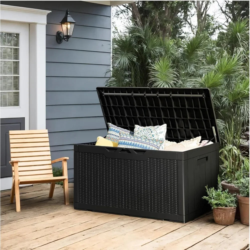 100 Gallon Resin Weatherproof Outdoor Lockable Storage Box