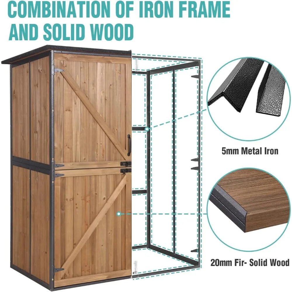Large Metal Frame Garden Storage Shed With Shelves