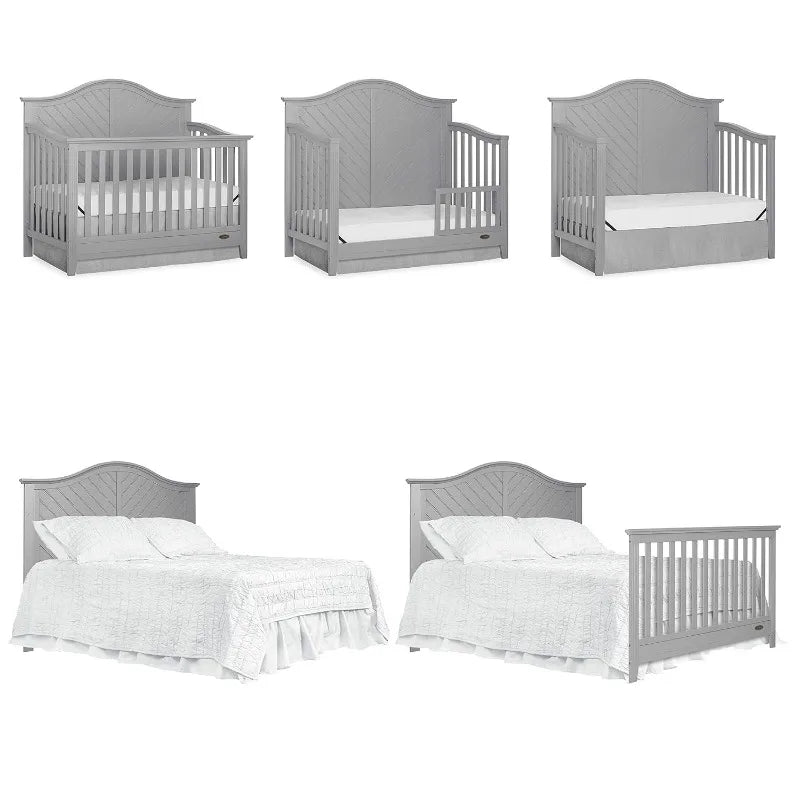 5-in-1 Full Size Convertible Crib in various colors.