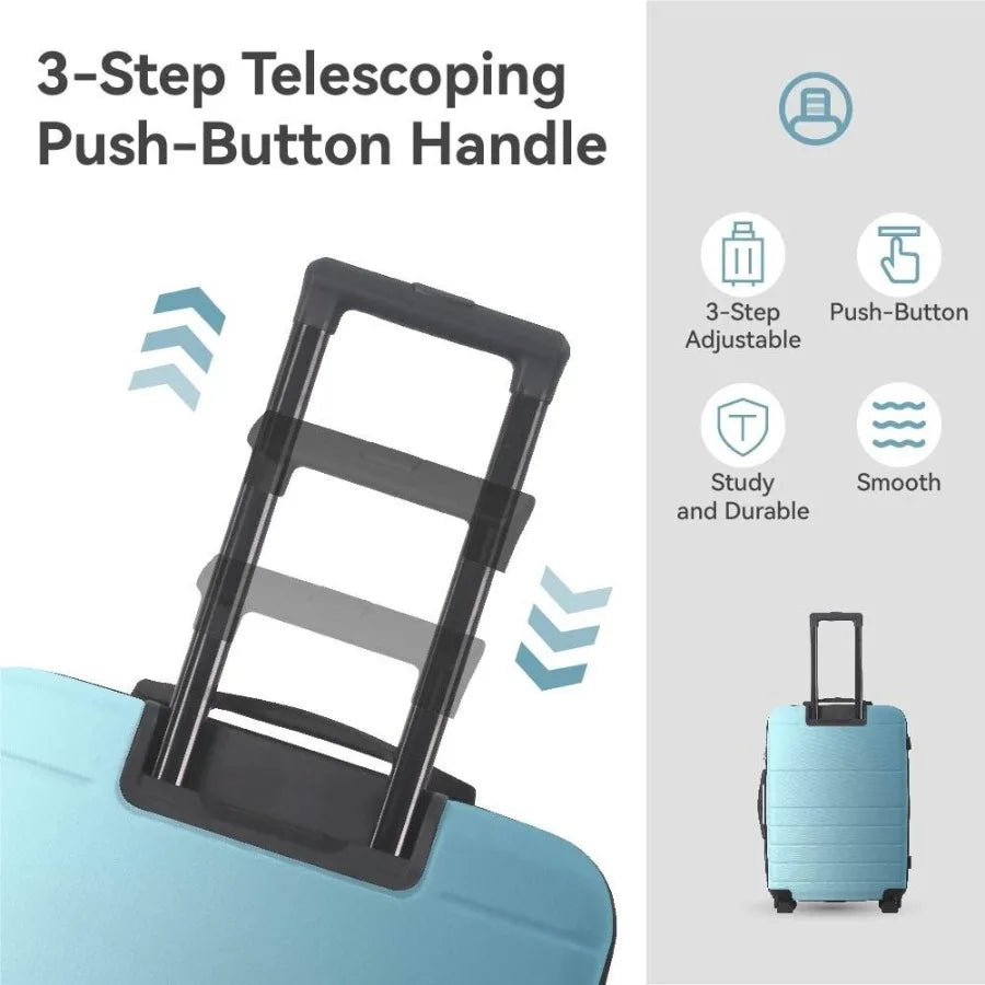 3-Piece Hard  Shell Luggage Sets with Spinner Wheels