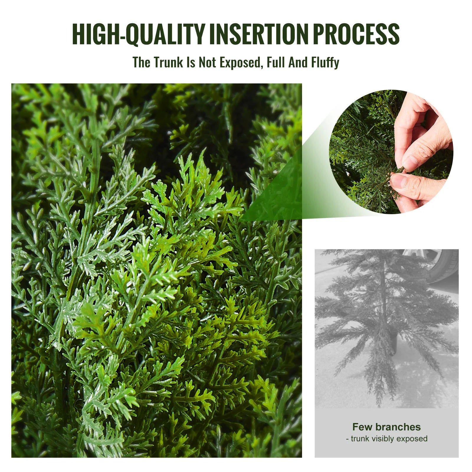 Artificial Cedar Topiary Tree  for Outdoor Home Decor with ten extra leaves.