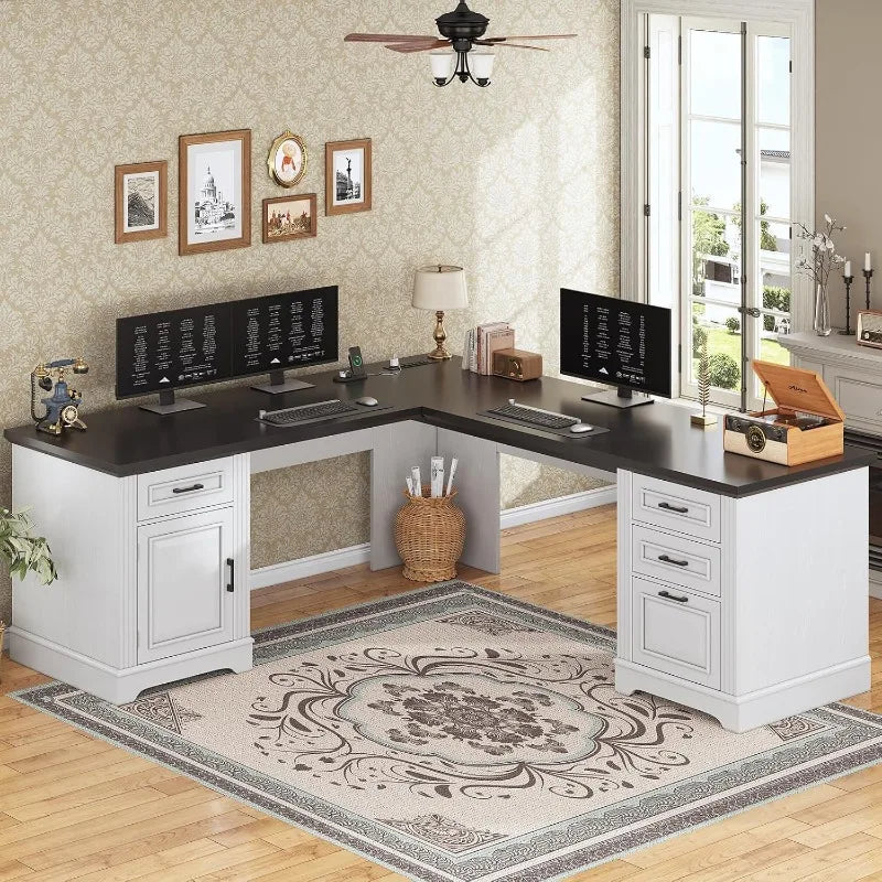Farmhouse 69" Executive L Shaped Desk for Home Office