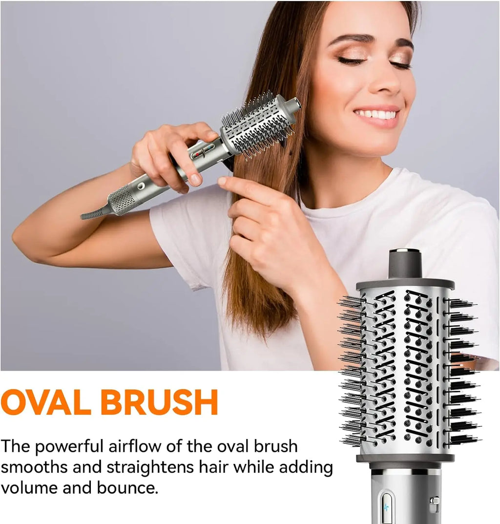 5 in 1 Hair Dryer Brush Set With High-Speed Negative Ionic Blow Dryer, Detachable Air Curler and Auto Air Wrap