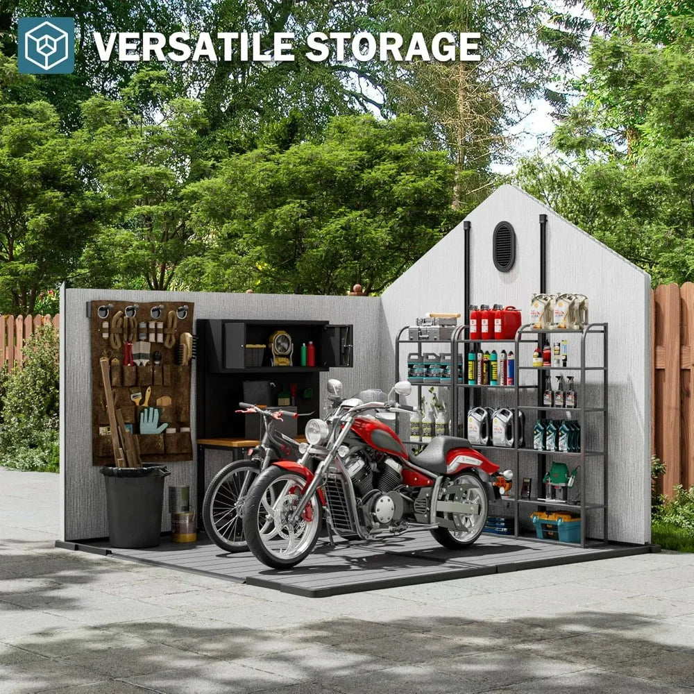 8 x 10 Outdoor Resin Storage Shed with Floor Included,