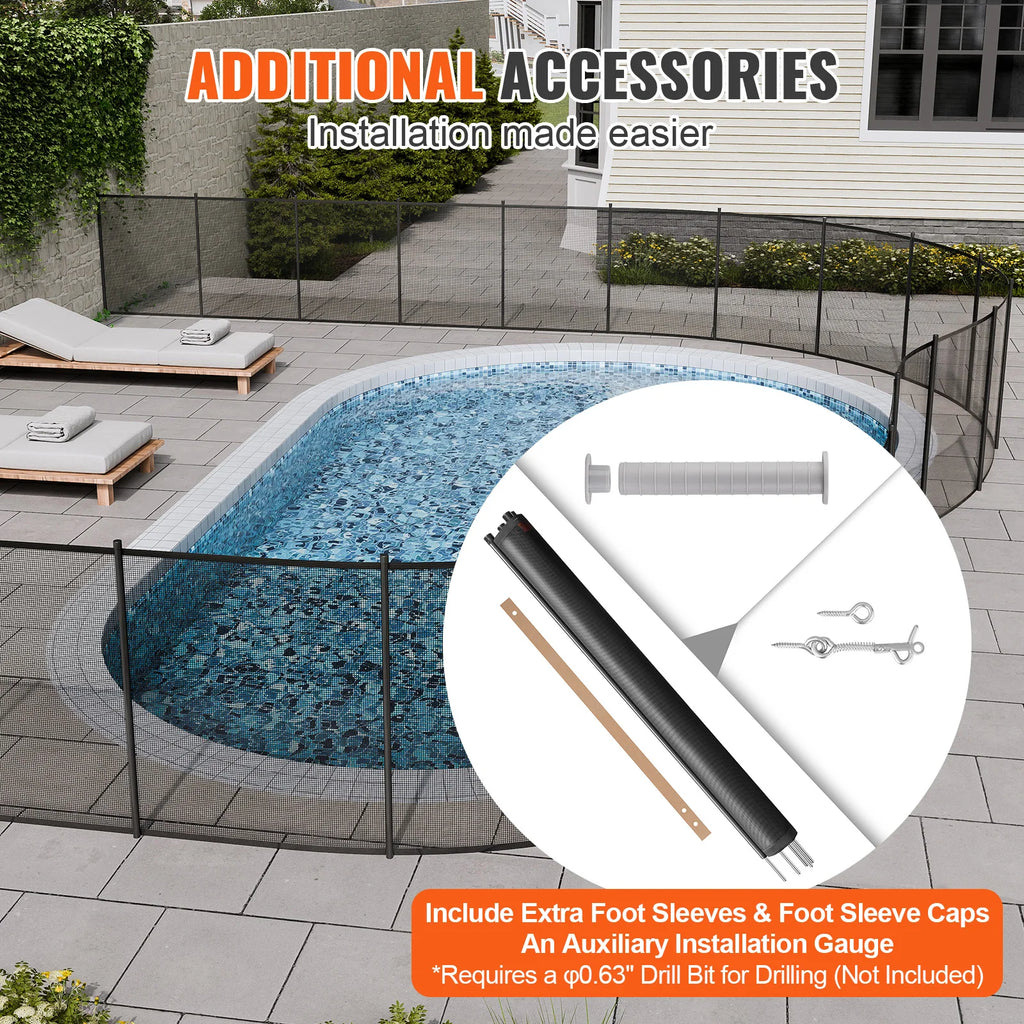 VEVOR Removable Child Safety Fence  for Inground Pools.  Teslin PVC Fence Mesh Protects Kids and Pets