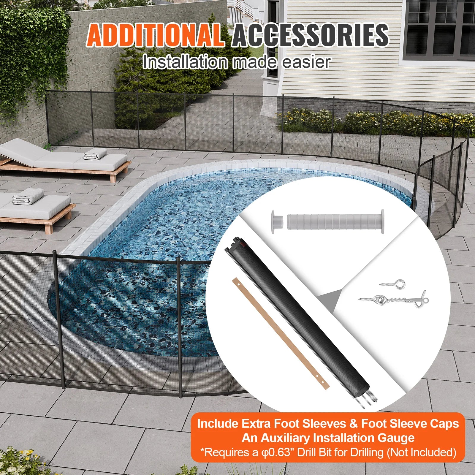 VEVOR Removable Child Safety Fence  for Inground Pools.  Teslin PVC Fence Mesh Protects Kids and Pets