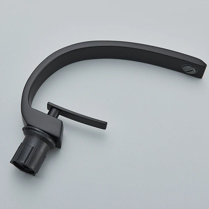 Luxury Black Deck Mounted Sink Faucet for Bathroom.