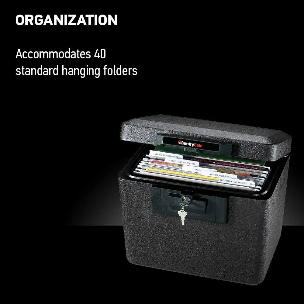 0.61 Cubic Feet Black Fireproof Document Safe With Key Lock