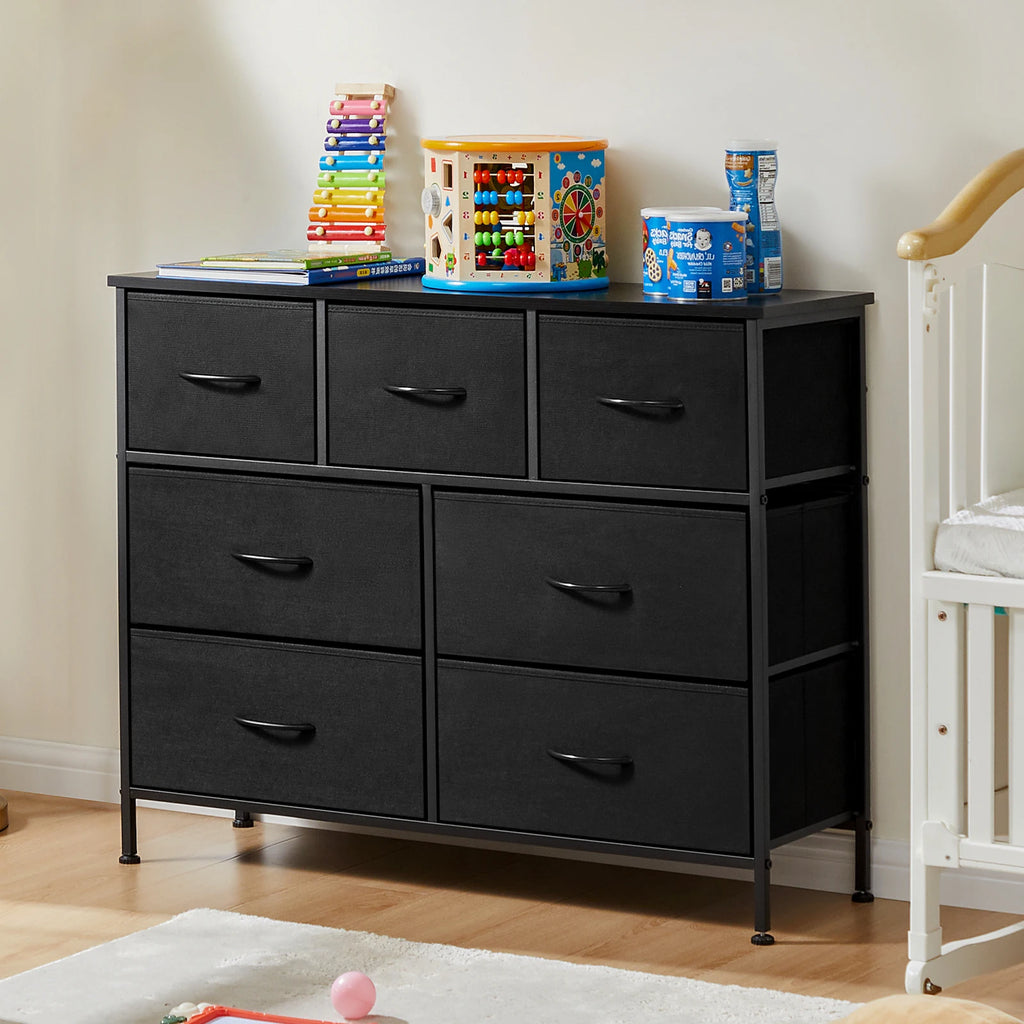 Multi-Use Dresser With Seven Fabric Drawers