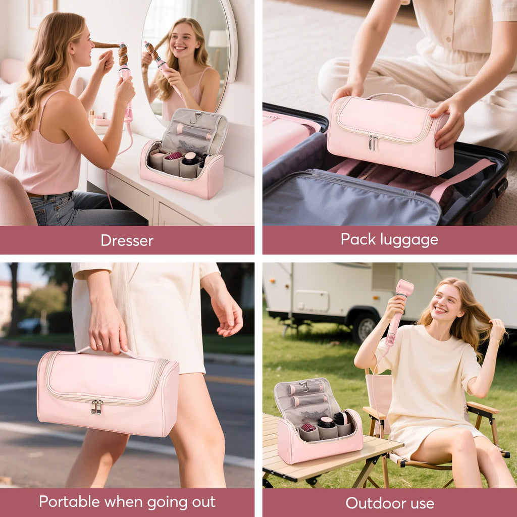 5-in-1 Styling System – Curl, Volumize, or Straighten with High-Speed Hot Air Styling Brush including Travel Bag