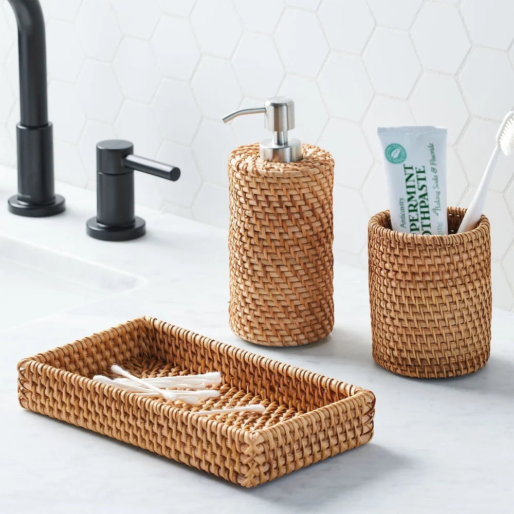 Natural Rattan Toothbrush Holder