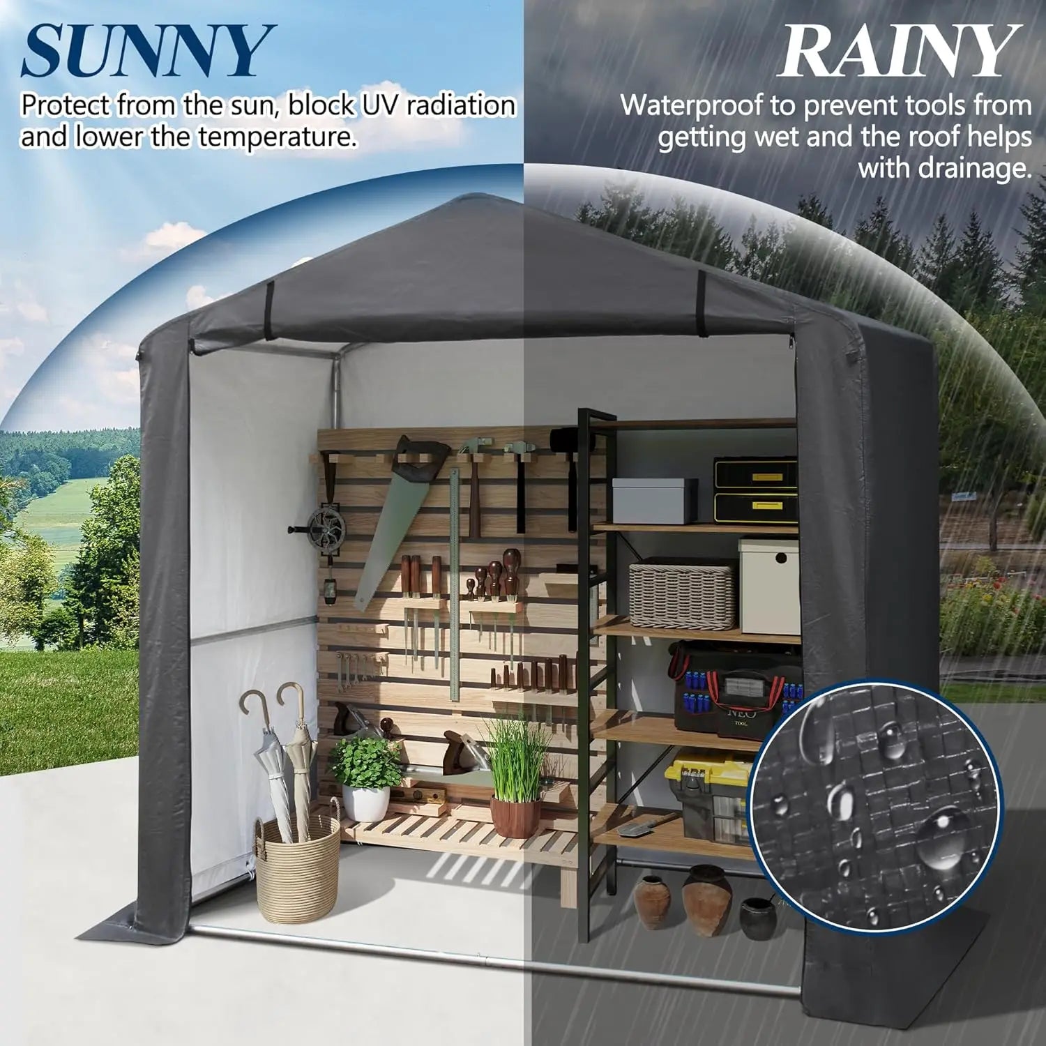 Heavy Duty Outdoor Fabric Storage Shed