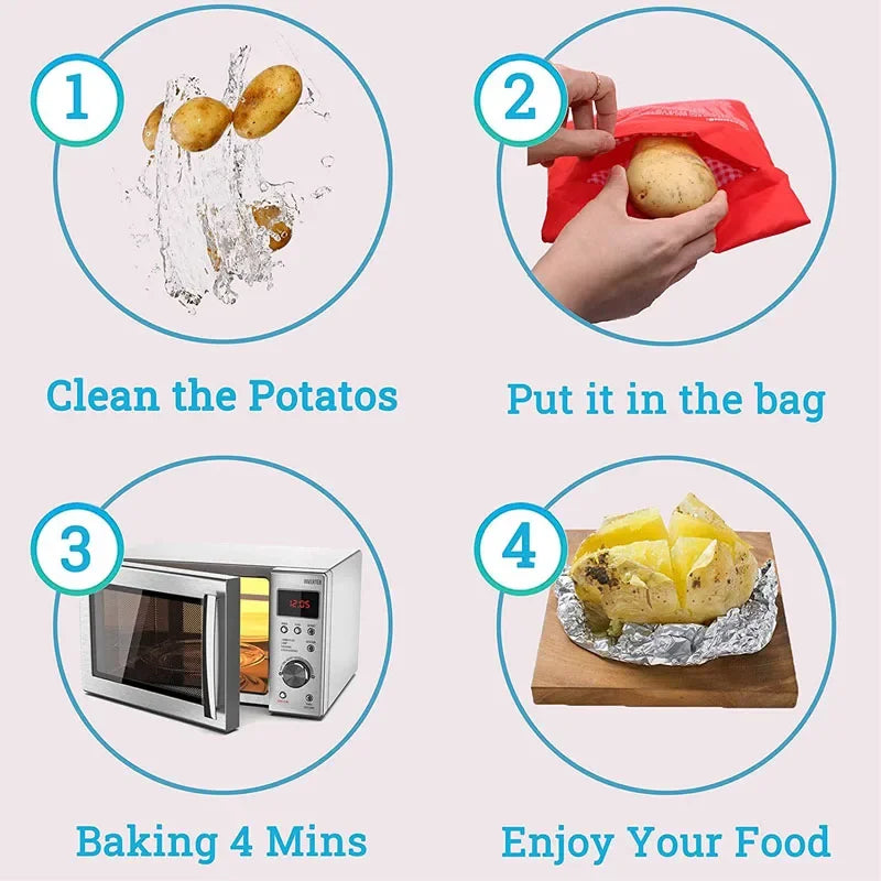 Microwave Reusable 4 Minute Potato Cooker Bag.