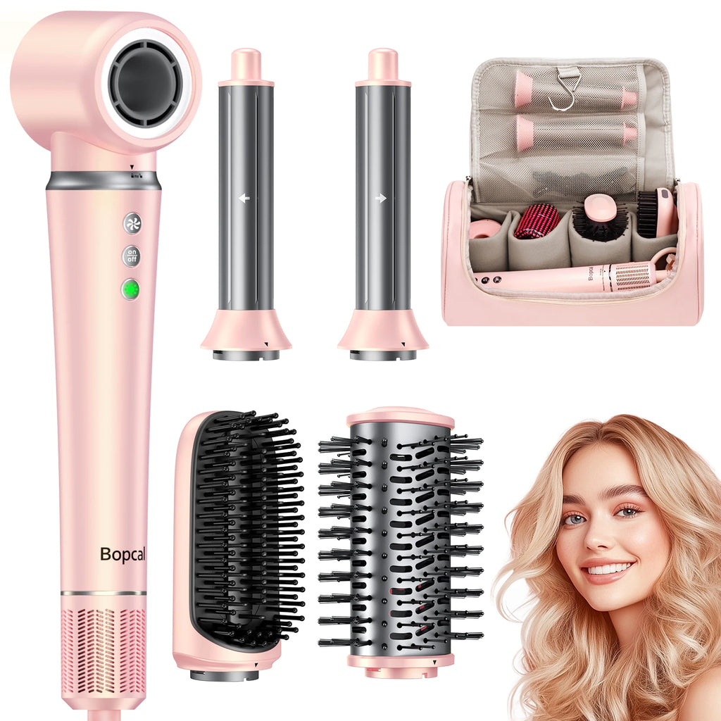 5-in-1 Styling System – Curl, Volumize, or Straighten with High-Speed Hot Air Styling Brush including Travel Bag