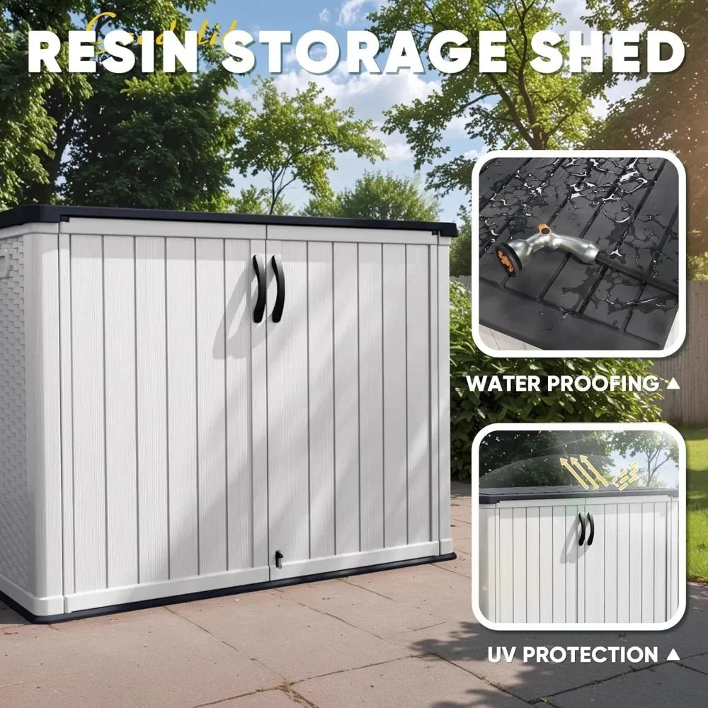 26 or 50 Cu Ft  Horizontal Waterproof Storage Cabinet with Pad-Lockable Doors,