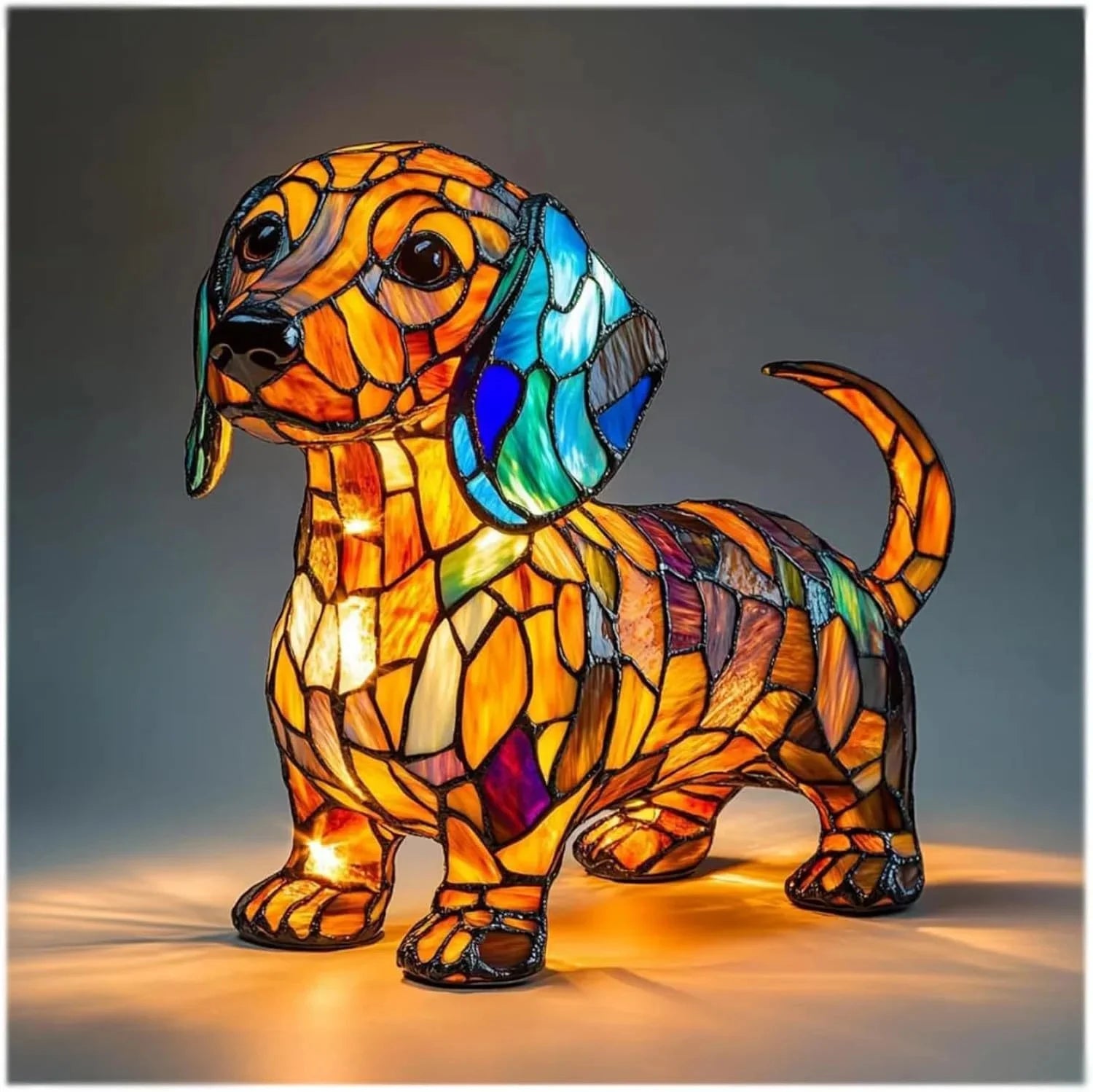 LED Various Dog Breeds Tabletop or Desktop Stained Resin Night Light