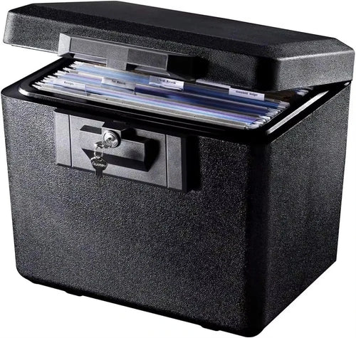 0.61 Cubic Feet Black Fireproof Document Safe With Key Lock