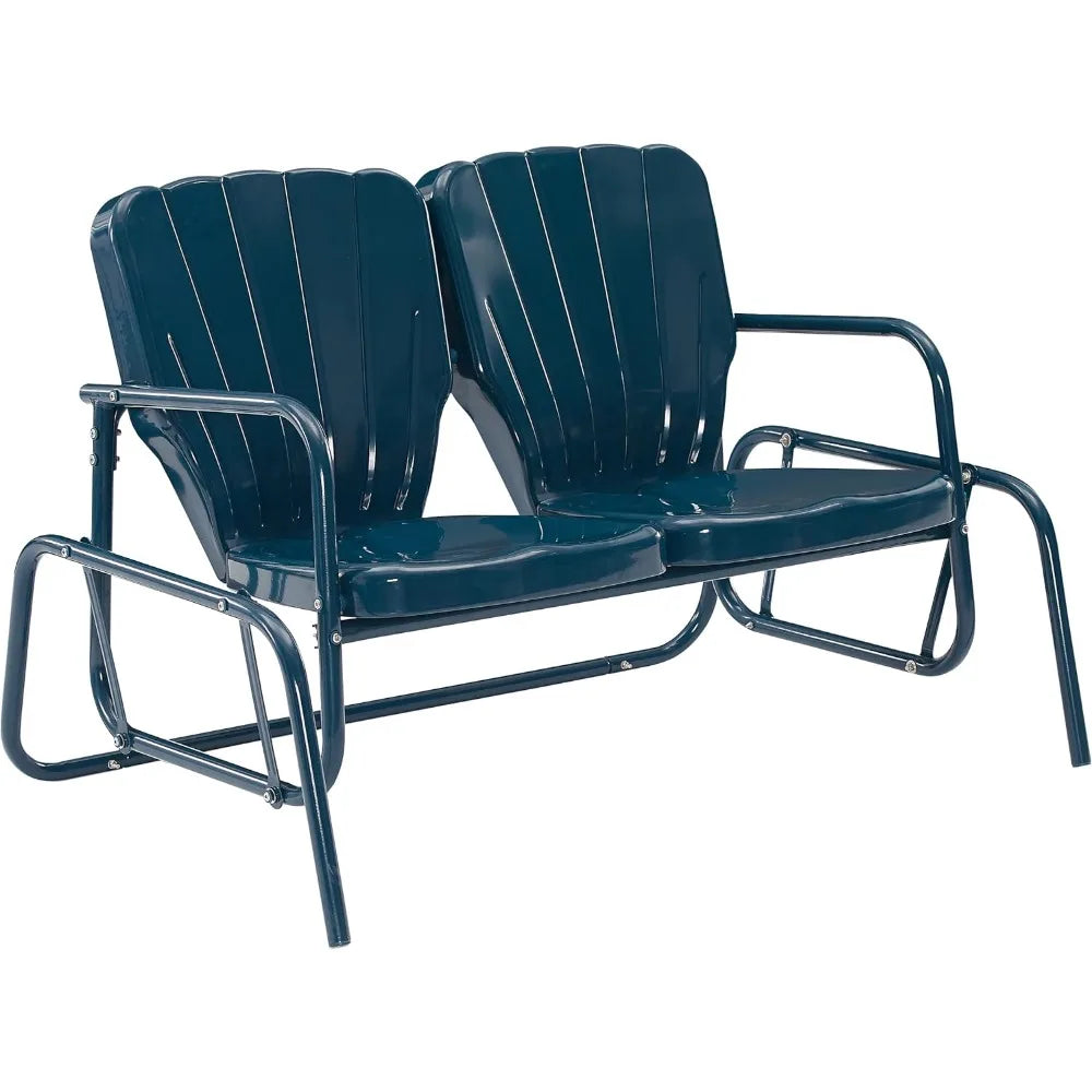 Ridgeland Retro 2- Person Metal Outdoor Loveseat/Glider