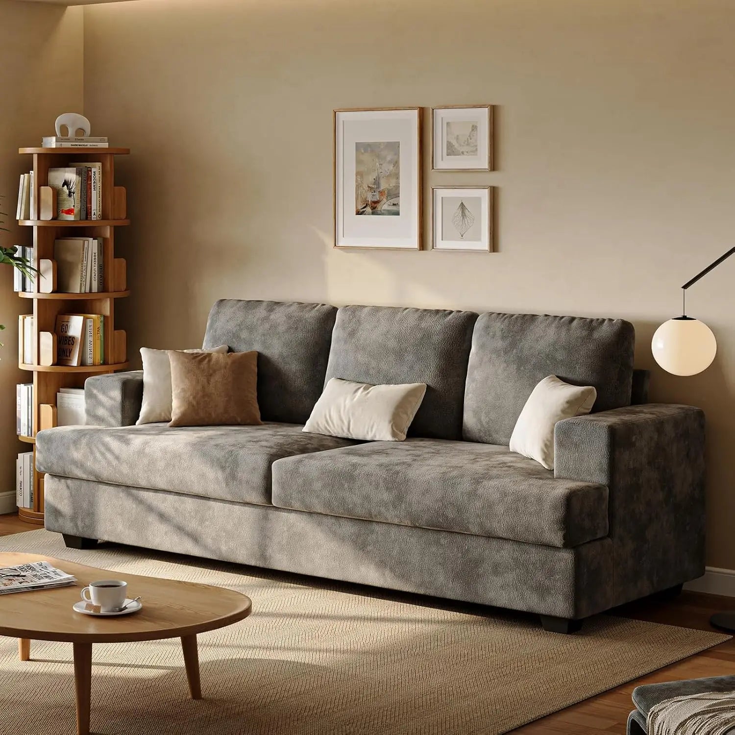 Seater Couches for Living Room Sofas Comfy Sectional Couch with 24" Deep Seat Loveseat Sofa for Small Apartment