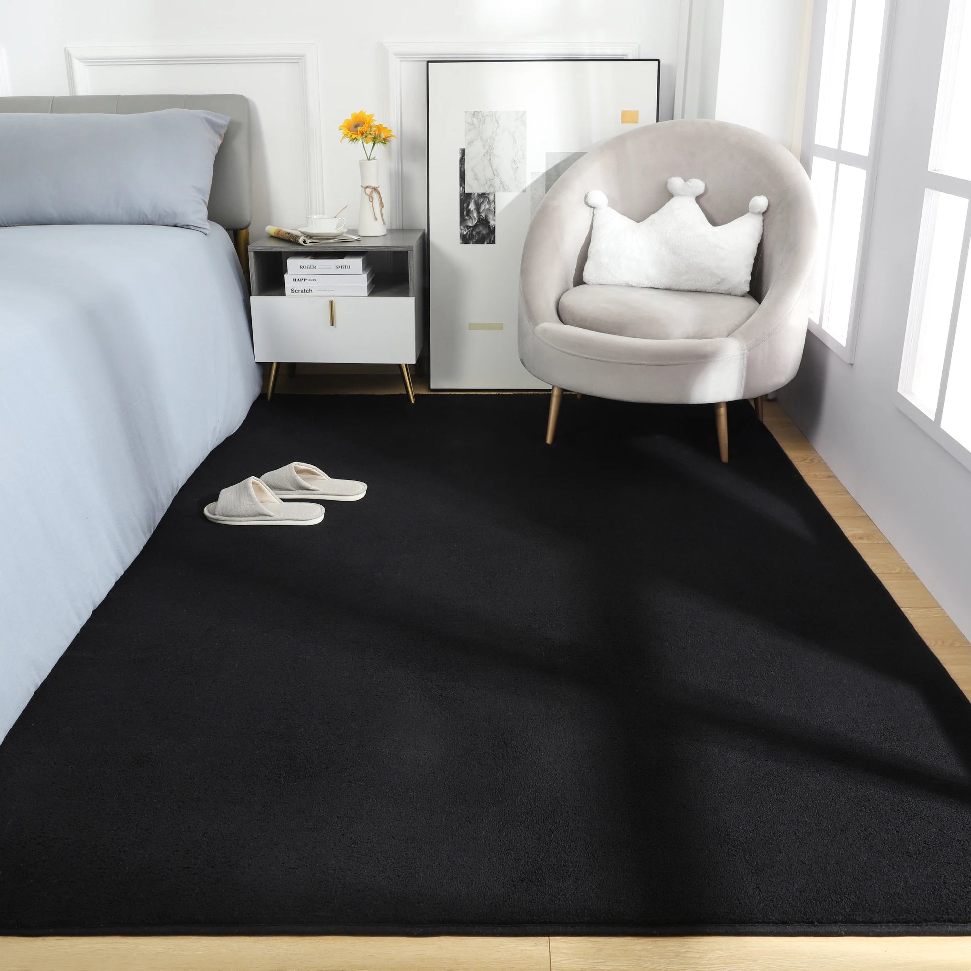 Large, Soft Nonslip Rectangular Multi-Room Use Floor Rug. 143 x 244 cm