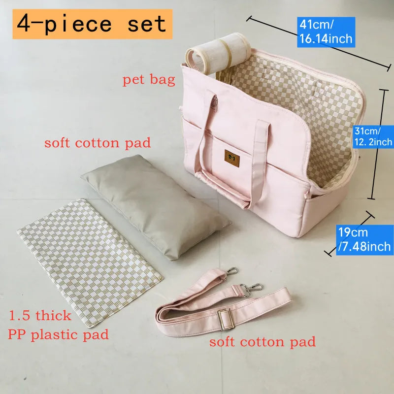 Small Pet Portable Shoulder Handbag Carrier; Non-slip Car Seat Carrier